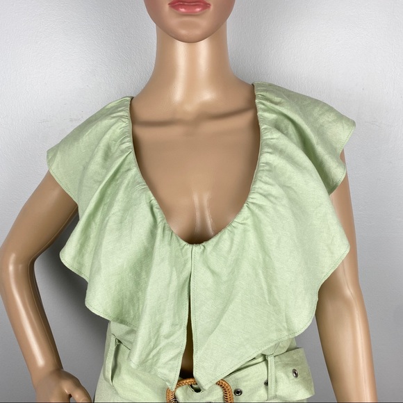 NEW TOPSHOP GREEN V-NECK ROMPER - Picture 3 of 9